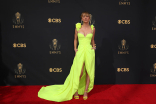 Kaley Cuoco arrives at the 73rd Emmy Awards, September 19, 2021 in Los Angeles, California.