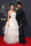 Jurnee Smollett and Misha Green arrive at the 73rd Emmy Awards, September 19, 2021 in Los Angeles, California.