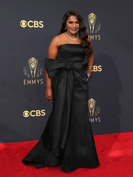 Mindy Kaling arrives at the 73rd Emmy Awards, September 19, 2021 in Los Angeles, California.
