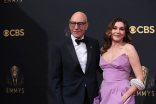 Patrick Stewart and Sunny Ozell arrives at the 73rd Emmy Awards, September 19, 2021 in Los Angeles, California.