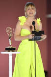 Kaley Cuoco presents an award at the 73rd Emmy Awards, September 19, 2021 in Los Angeles, California.