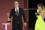 John Oliver accepts an award at the 73rd Emmy Awards, September 19, 2021 in Los Angeles, California.
