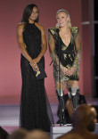 Allyson Felix and Jessica Long present an award at the 73rd Emmy Awards, September 19, 2021 in Los Angeles, California.