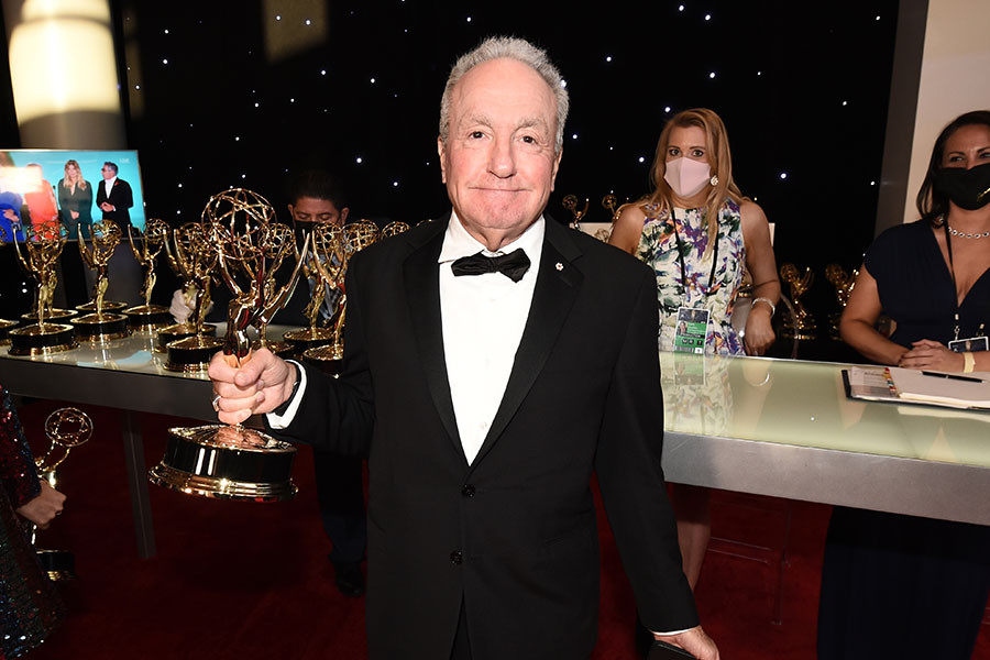 Lorne Michaels at the Trophy Table at the 73rd Emmy Awards, September 19, 2021 in Los Angeles, California.
