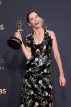Julianne Nicholson poses with her award at the 73rd Emmy Awards, September 19, 2021 in Los Angeles, California.