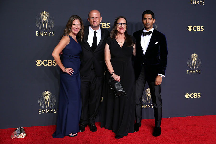 Michaela Starr, Eric Kripke, Rebecca Sonnenshine, and Pavun Shetty pose for a photo at the 73rd Emmy Awards, September 19, 2021 in Los Angeles, California. 
