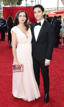Lucia Aniello and Paul W. Downs arrive at the 73rd Emmy Awards, September 19, 2021 in Los Angeles, California.