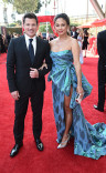 Nick Lachey and Vanessa Minnillo arrive at the 73rd Emmy Awards, September 19, 2021 in Los Angeles, California.