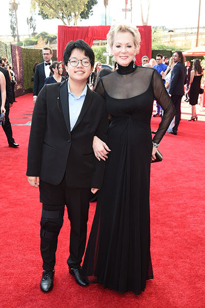 Forest Gilliland and Jean Smart arrive at the 73rd Emmy Awards, September 19, 2021 in Los Angeles, California.  