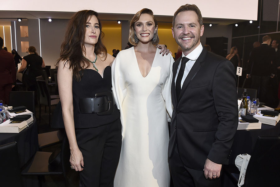 Kathryn Hahn, Elizabeth Olsen, and Matt Shakman attend the 73rd Emmy Awards, September 19, 2021  in Los Angeles, California. 