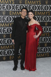 Lee Sung Jin from BEEF and Caitlin Lee on the red carpet at the 75th Emmy Awards