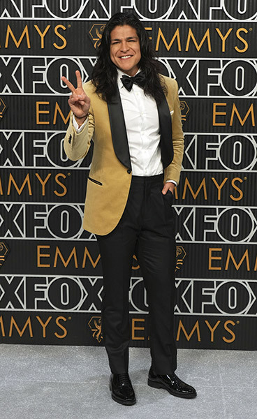 Cristo Fernandez of Ted Lasso on the red carpet at the 75th Emmy Awards