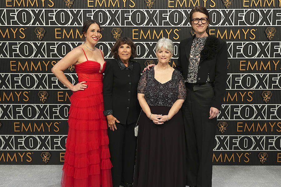 Ashley Lyle, Karen Lyle, Susanne Nickerson and Bart Nickerson from Yellowjackets on the red carpet at the 75th Emmy Awards