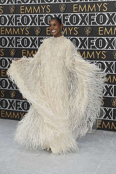 Issa Rae on the red carpet at the 75th Emmy Awards