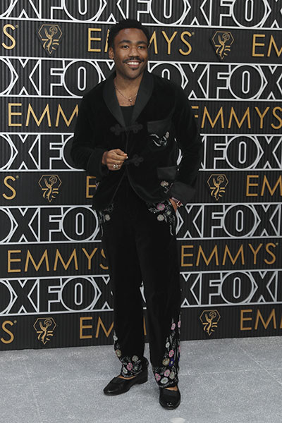 Donald Glover from Swarm on the red carpet at the 75th Emmy Awards