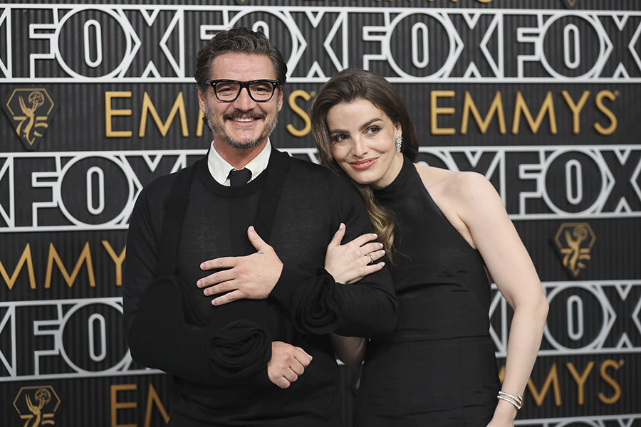 Pedro Pascal from The Last of Us and Lux Pascal on the red carpet at the 75th Emmy Awards