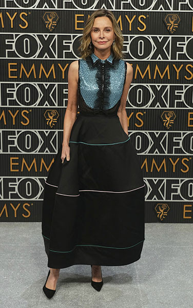 Calista Flockhart from Supergirl on the red carpet at the 75th Emmy Awards