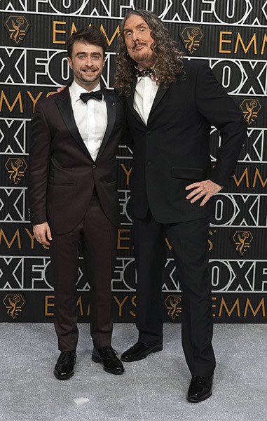 Daniel Radcliffe and Weird Al Yankovic on the red carpet at the 75th Emmy Awards