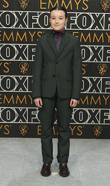 Bella Ramsey from The Last of Us on the red carpet at the 75th Emmy Awards