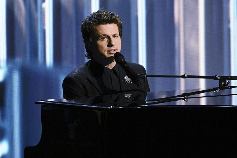 Charlie Puth performs at the 75th Emmy Awards