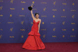 Anna Sawai, winner of the award for outstanding lead actress in a drama series for &quot;Shogun&quot;, poses in the press room at 76th Emmy Awards