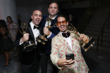 The team from The Daily Show backstage at the 76th Emmy Awards 