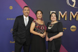 James Johnson, Princess Daazhraii Johnson and Cathy Tagnak Rexford on the red carpet at the 76th Emmy Awards