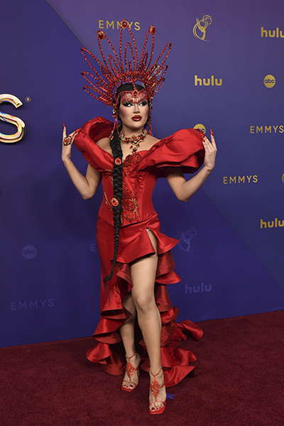Morphine Love Dion of RuPaul's Drag Race on the red carpet at the 76th Emmy Awards