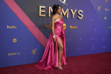 Shaquita Smith on the red carpet at the 76th Emmy Awards 
