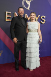 Dan Fogelman and Caitlin Thompson from This Is Us on the red carpet at the 76th Emmy Awards
