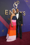 Millicent Shelton of Lessons in Chemistry and Donald Samuel on the red carpet at the 76th Emmy Awards