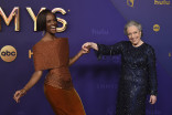 Skye P. Marshall and Kathy Bates of Matlock on the red carpet at the 76th Emmy Awards