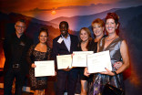 Monte Haught, Jennifer Guerrero, Sean Smith, Gail Ryan and Kimi Messina at the Makeup/Hairstylists Nominee Reception in North Hollywood, California. 