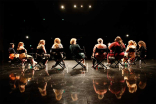 The cast of American Horror Story addresses the audience at An Evening with the Women of American Horror Story in Hollywood, California. 