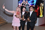 Echo Wu, John McDonald, and Kai Athannassov at the 38th College Television Awards presented by the Television Academy Foundation at the Saban Media Center on Wednesday, May 24, 2017, in the NoHo Arts District in Los Angeles. 