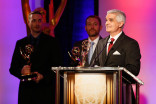 Michael Sechrest, Greg Croft, and Chris King at the 2015 Engineering Emmys at the Loews Hotel in Los Angeles, October 28, 2015. 