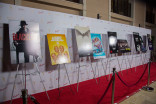 An array of posters for shows represented by the nominees at the Stunts Nominee Reception August 29, 2015, at the Montage in Beverly Hills, California.
