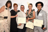 Television Academy governors Terry Ann Gordon and Sue Bub with Howard Sussman, Daniela Gschwendtner, and Steven Lee at the 10th Annual Art of Television Costume Design Exhibition opening at the FIDM Museum &amp; Galleries on the Park on Saturday, July 30, 201