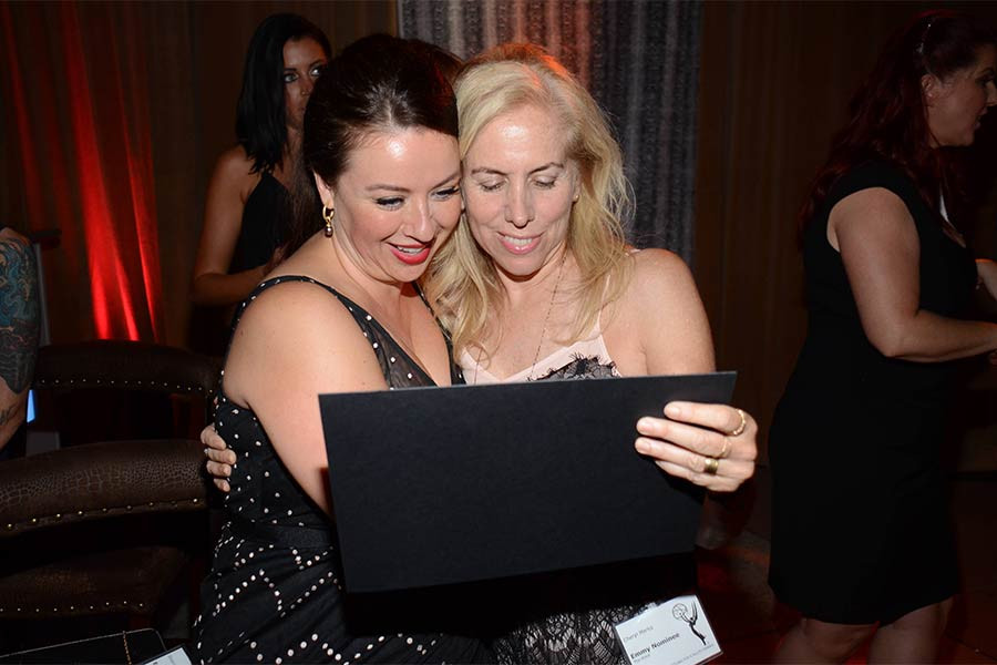Thea Samuels and Cheryl Marks at the Makeup/Hairstylists Nominee Reception in North Hollywood, California. 