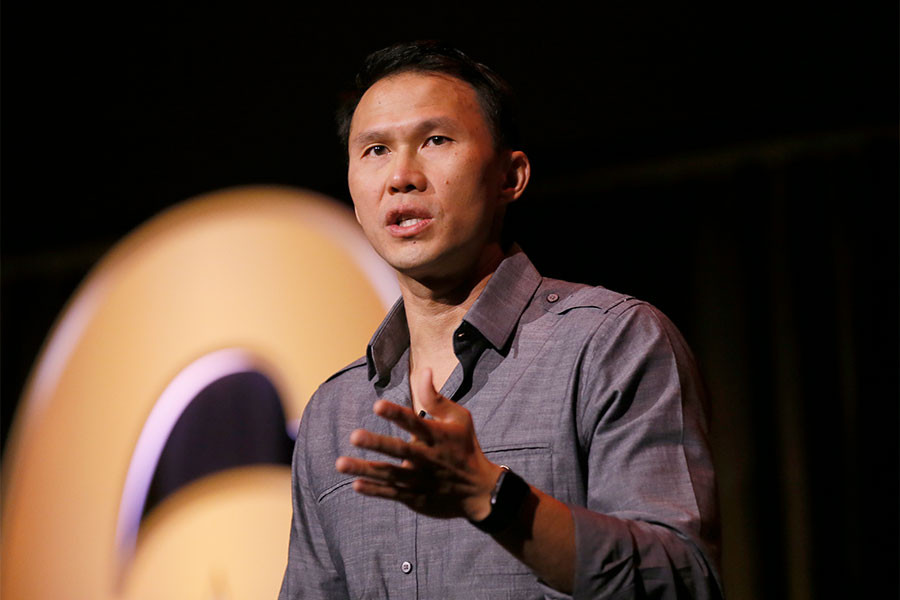 Thom Tran speaks at the Got Your Six &quot;Storytellers&quot; event at the Television Academy&#039;s Wolf Theatre at the Saban Media Center on Tuesday, November 1, 2016, in North Hollywood, California. 