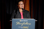 Tiffany Smith-Anoa&#039;i speaks at the Got Your 6 Storytellers event, November 10, 2015, in Los Angeles, California.