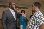 Tyler Perry chats with Imara Canady at the Television Academy&#039;s first member event in Atlanta, &quot;A Conversation with Tyler Perry,&quot; at the Woodruff Arts Center on Thursday, May 4, 2017.