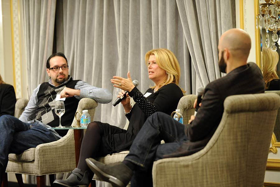 Tim Walsh, Collette Sunderman and David Lyerly at The Business of Voiceover in New York City.