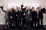 The winners of the 2015 Engineering Emmys at the Loews Hotel in Los Angeles, October 28, 2015. 