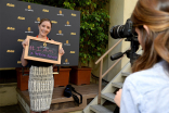 A guest poses for a photo at the Got Your 6 Storytellers event, November 10, 2015, in Los Angeles, California.