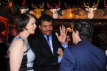 Alice Young, nominee Neil deGrasse Tyson and Jason Clark at the Documentary Programming and Reality Programming nominee reception in North Hollywood, California.